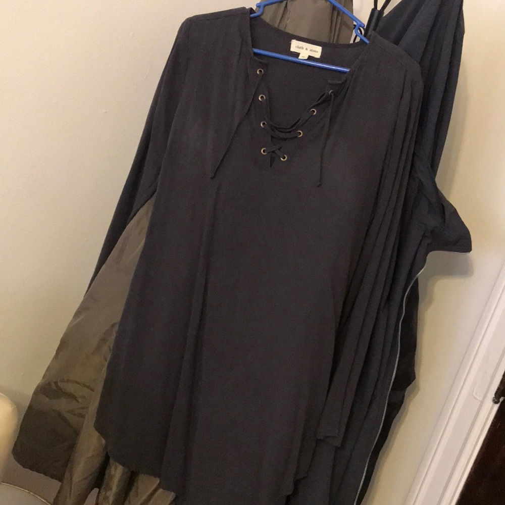 Cloth & Stone charcoal mini-dress